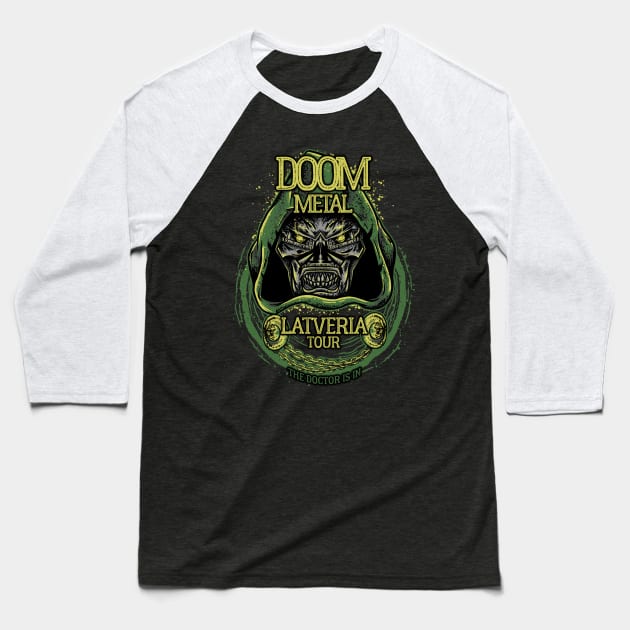 Doom Metal Baseball T-Shirt by MitchLudwig